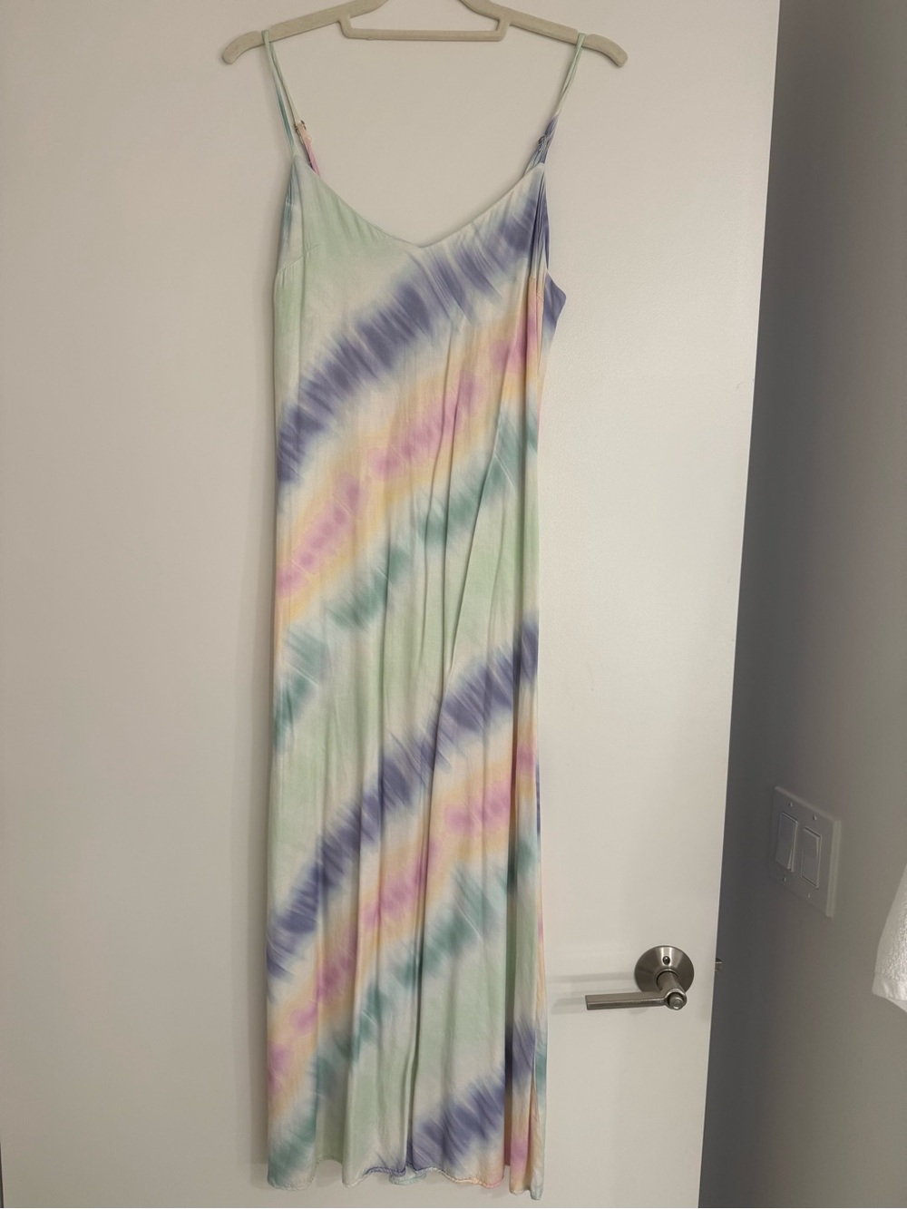 Zara Tie-Dye Slip Maxi Dress in Pastel Multi